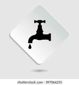 tap - black vector icon  on a paper button