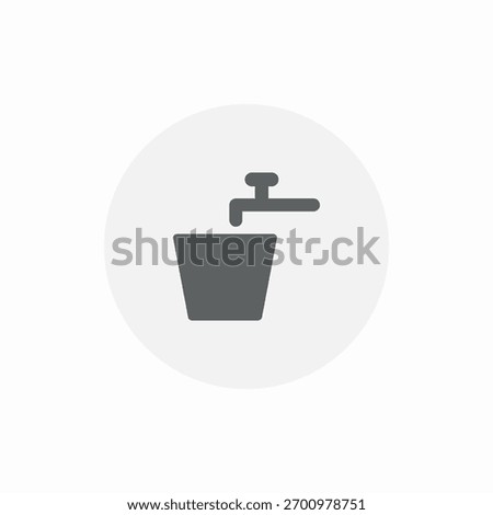 tap bucket icon sign vector
