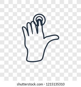 Tap Button concept vector linear icon isolated on transparent background, Tap Button concept transparency concept in outline style