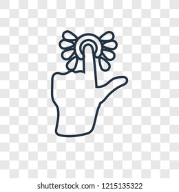 Tap Button concept vector linear icon isolated on transparent background, Tap Button concept transparency concept in outline style