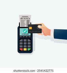 Tap card payment approved vector illustration