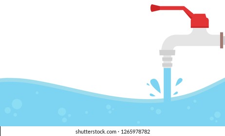 tap cartoon vector. free space for text. wallpaper. water vector.