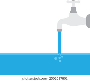 tap cartoon vector. free space for text. wallpaper. water vector.