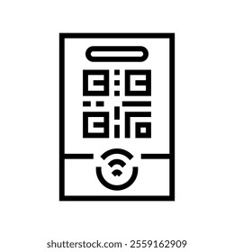 tap to connect nfc technology line icon vector. tap to connect nfc technology sign. isolated contour symbol black illustration