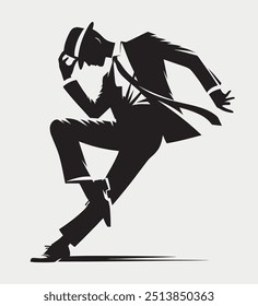 tap dancer silhouette vector art elements 