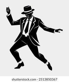 tap dancer silhouette vector art elements 