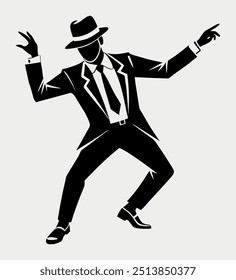 tap dancer silhouette vector art elements 