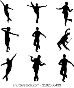 Tap Dancers Vector Silhouette Pack