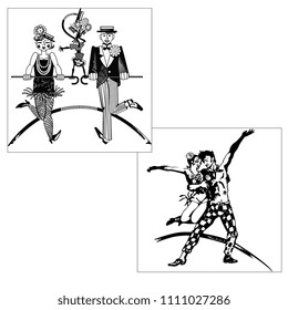Tap dancing, silhouettes