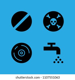 tap, death, prohibited and compact disc icons vector in sample icon set for web and graphic design