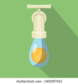 Tap dripping with coins vector design illustration