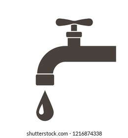 Tap with a drop of water. vector illustration isolated on white background