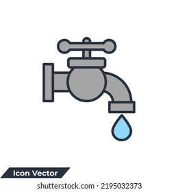 tap faucet icon logo vector illustration. Faucet symbol template for graphic and web design collection