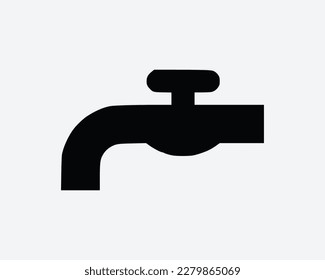 Tap Faucet Pumbling Spigot Black Silhouette Signo Símbolo Icono Icono Ilustración de la imagen gráfico de la pieza Ilustración Plano Ilustración Pictograma Vector 