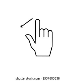 Tap finger arrow icon. Simple line, outline vector of hand icons for ui and ux, website or mobile application