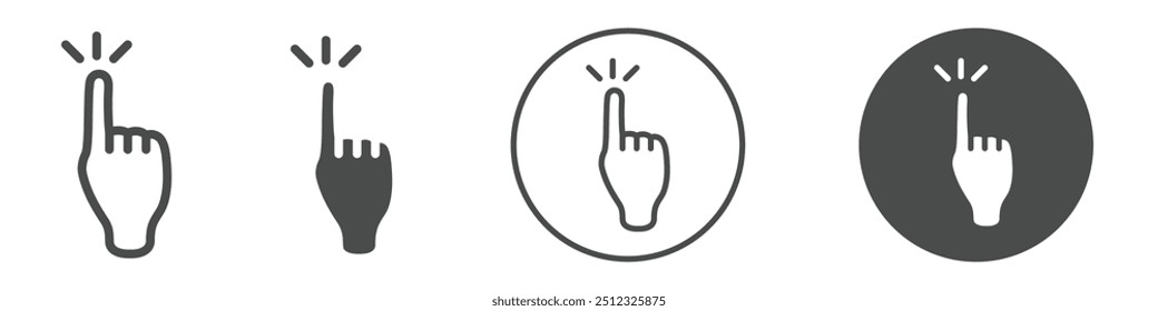 Toque el contorno del logotipo del Vector del icono del dedo