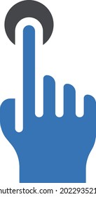 tap finger vector glyph colour icon