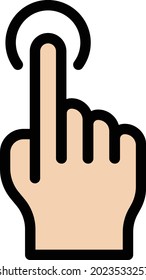 tap finger vector line colour icon