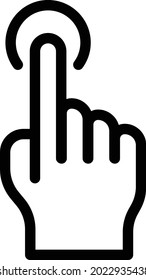 tap finger vector thin line icon