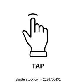 Tap Gesture of Computer Mouse. Pointer Finger Black Line Icon. Cursor Hand Linear Pictogram. Touch Click Press Double Swipe Point Outline Symbol. Editable Stroke. Isolated Vector Illustration.