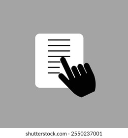 Tocar ícone de gestos Ícone de educação de estudo, Ícone de documento, Ícone de texto de leitura vetor