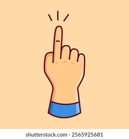 Tap Hand Gesture Vector Illustration Icon. Flat Cartoon Style