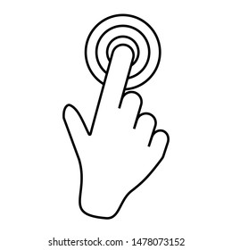Tap hand icon. click here, finger click,hand click,  finger, touch, pointer, cursor, mouse symbol Vector, outline style, isolated for web and mobile app on white background