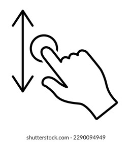 tap hand swipe up and down icon in trendy outline style design. Vector illustration isolated on white background.