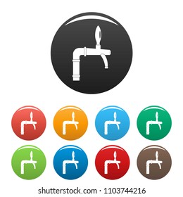 Tap with handle icon. Simple illustration of tap with handle vector icons set color isolated on white