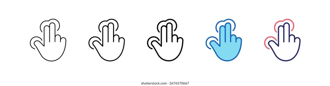 Toque El Icono En 5 Estilos Diferentes Establecer Colección.