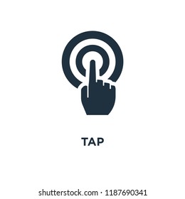 Tap icon. Black filled vector illustration. Tap symbol on white background. Can be used in web and mobile.