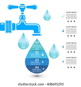 Tap icon. Business Infographics origami style Vector illustration.