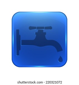 tap icon - glossy blue button