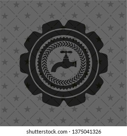 tap icon inside black emblem