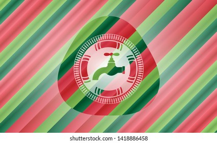 tap icon inside christmas badge.