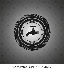 tap icon inside dark badge or emblem