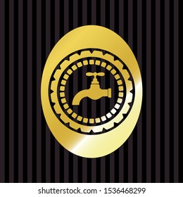 tap icon inside gold emblem or badge