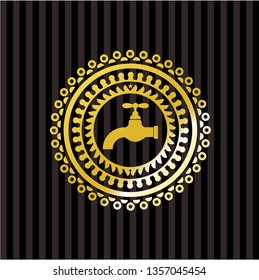 tap icon inside gold shiny emblem