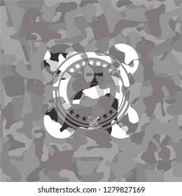 tap icon inside grey camo texture