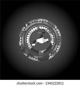 tap icon inside grey camo emblem