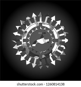 tap icon inside grey camouflage texture