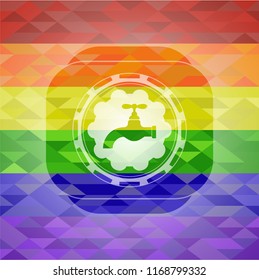 tap icon inside lgbt colors emblem 