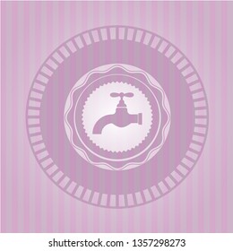 tap icon inside pink emblem. Retro