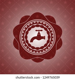 tap icon inside red emblem. Retro