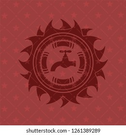 tap icon inside red emblem. Vintage.