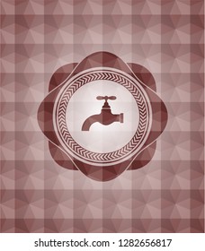 tap icon inside red geometric emblem. Seamless.
