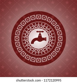 tap icon inside retro red emblem