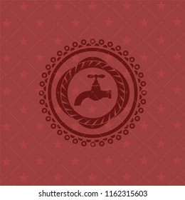 tap icon inside retro style red emblem