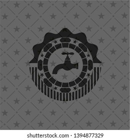 tap icon inside retro style black emblem