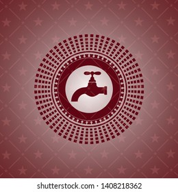 tap icon inside retro style red emblem